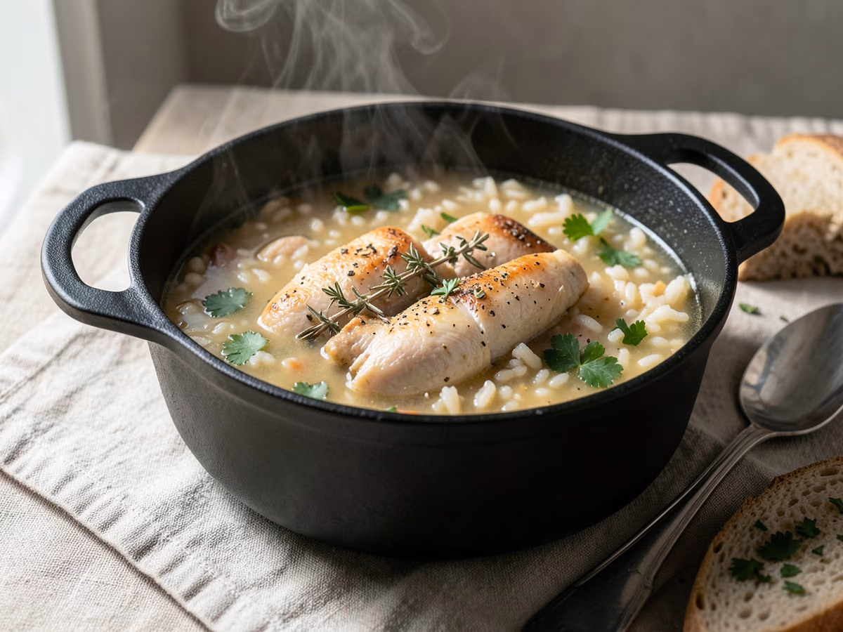 Sopa de Pollo y Arroz