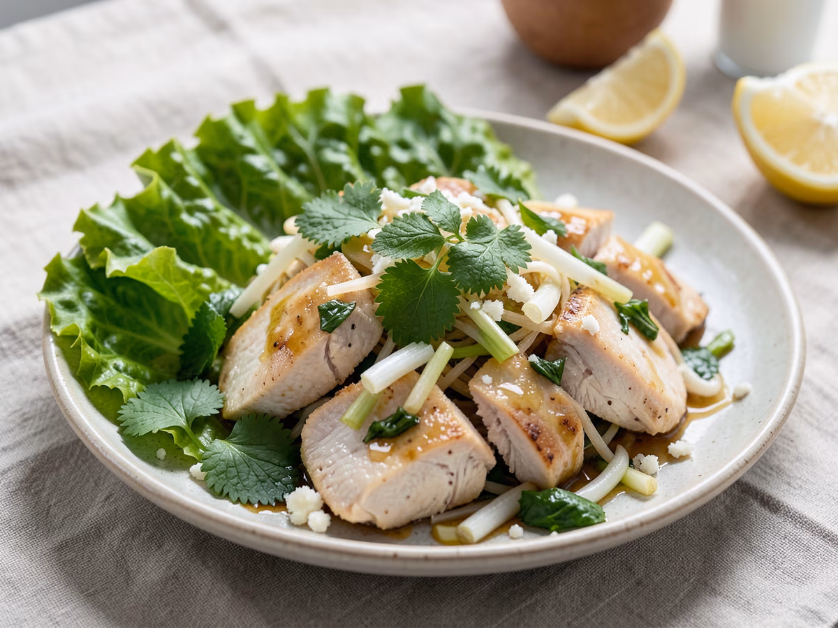 Ensalada de larb de pollo