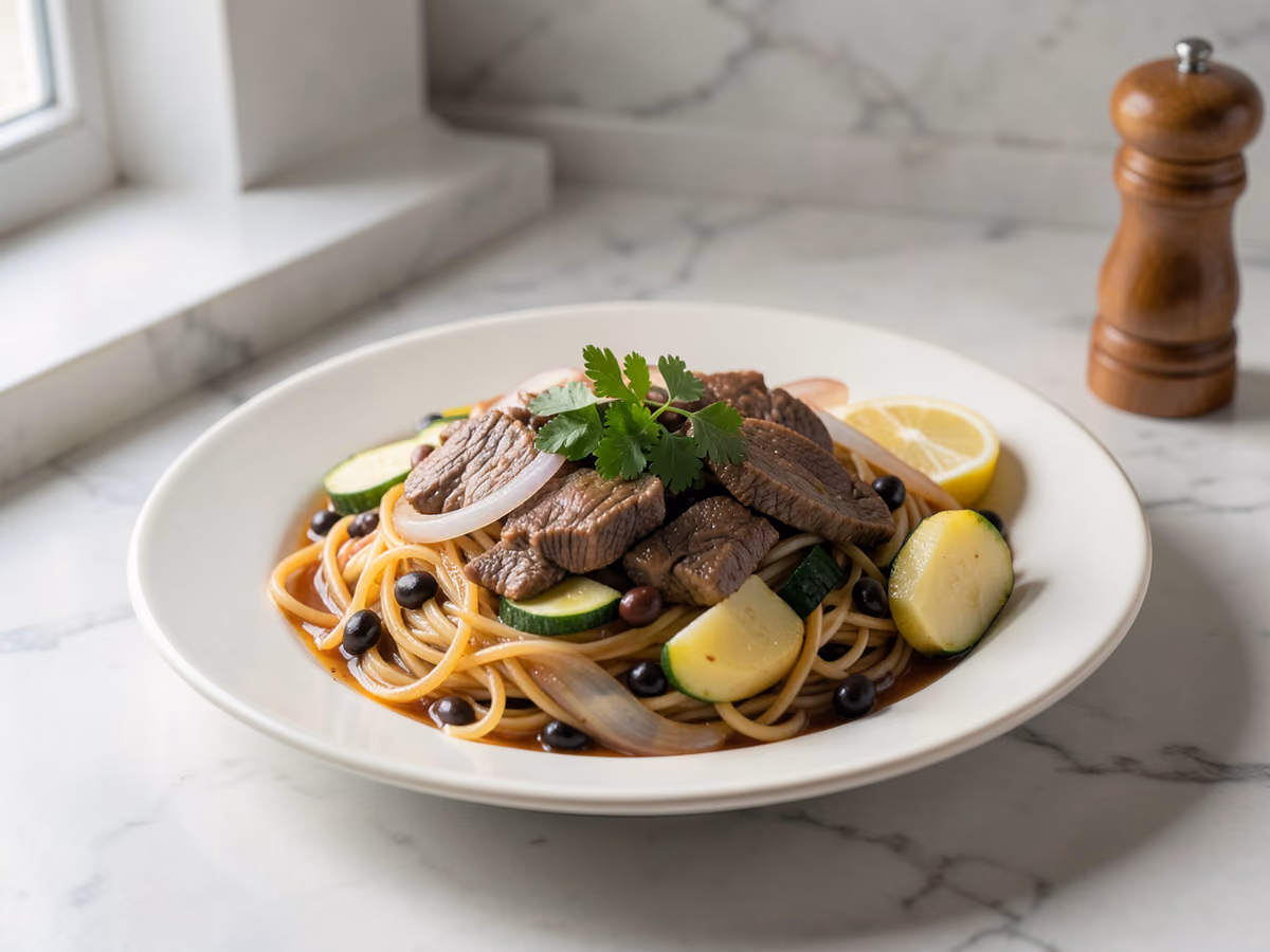 Jajangmyeon (Fideos Coreanos con Salsa de Frijol Negro)