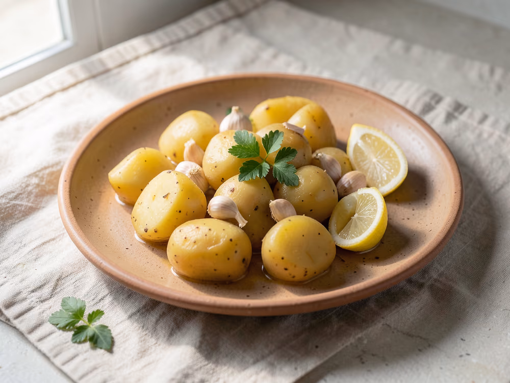 Patatas griegas al limón