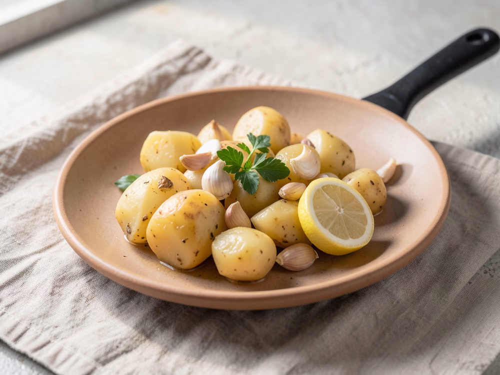 Patatas griegas al limón