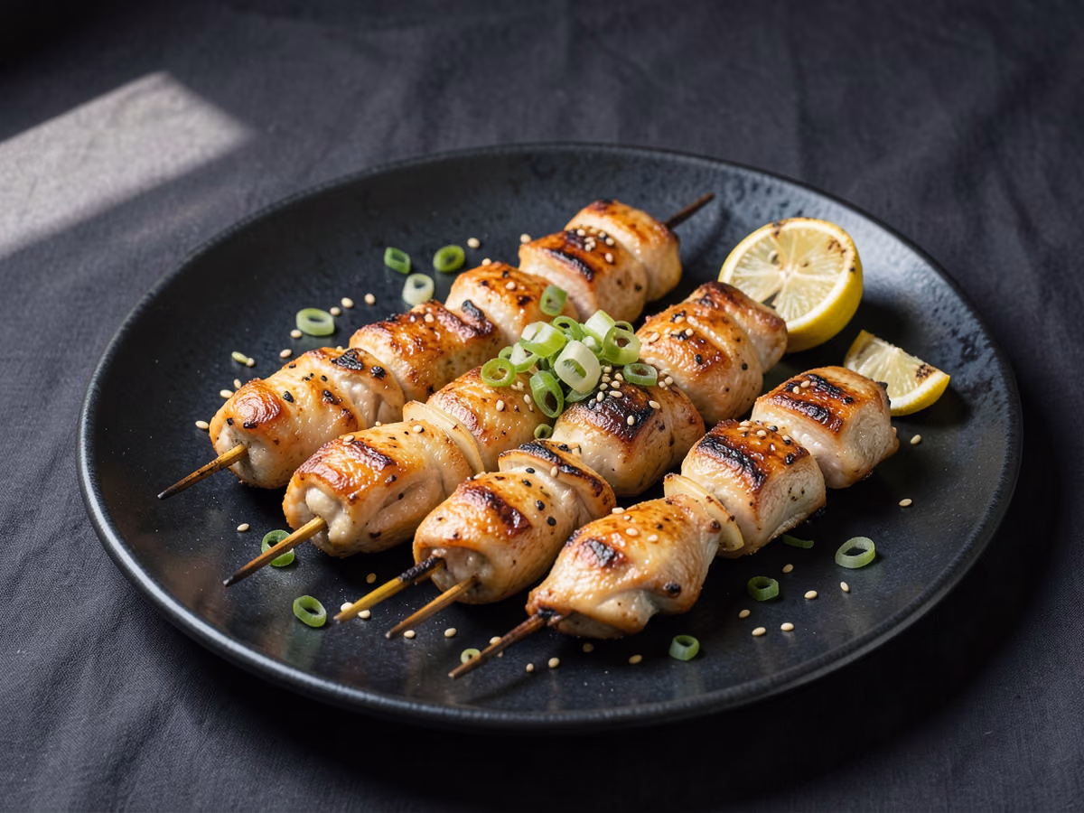 Brochetas de yakitori de pollo
