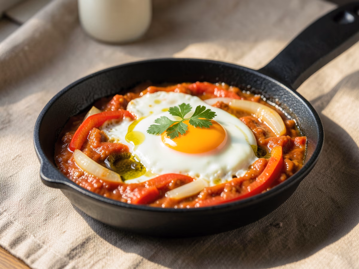 Huevos escalfados a la shakshuka