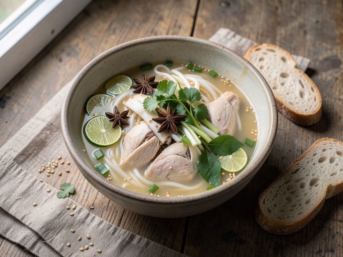 Pho Ga (Sopa Vietnamita de Fideos con Pollo)