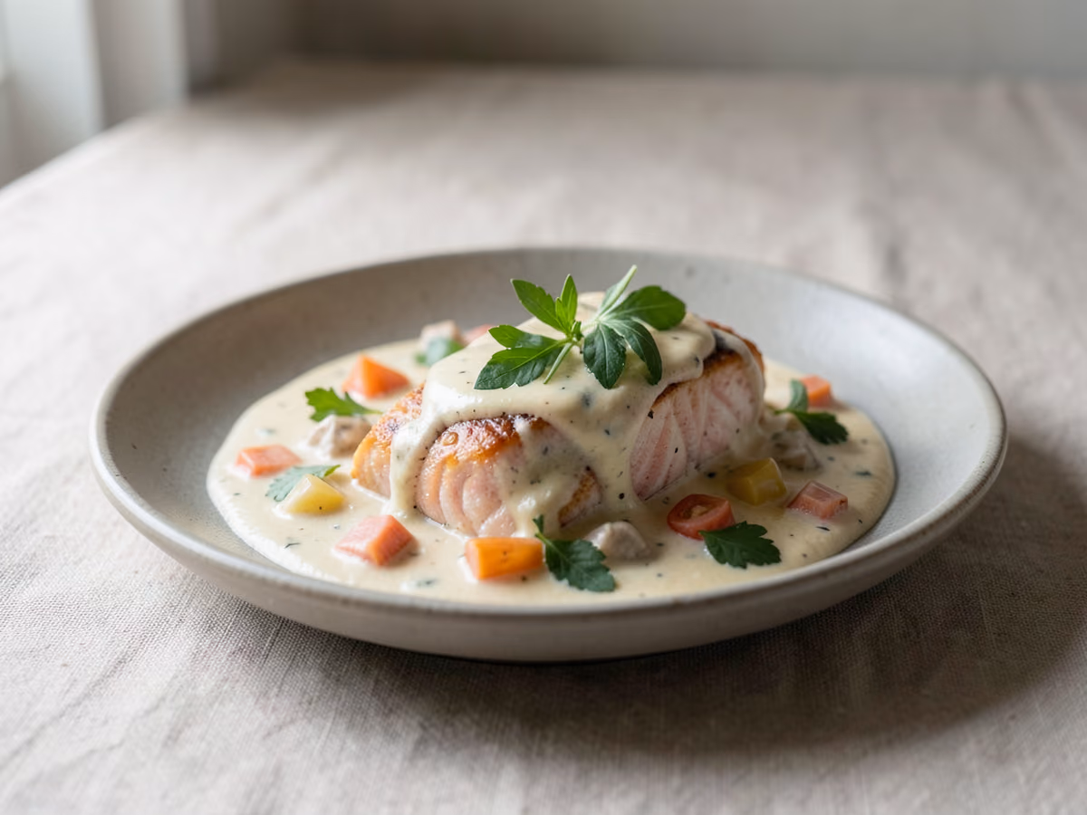 Salmón Cremoso a la Toscana