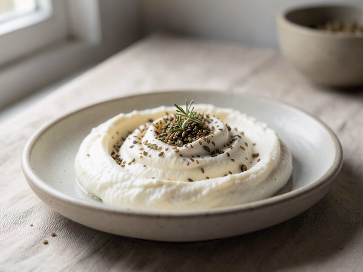 Labneh batido con za'atar