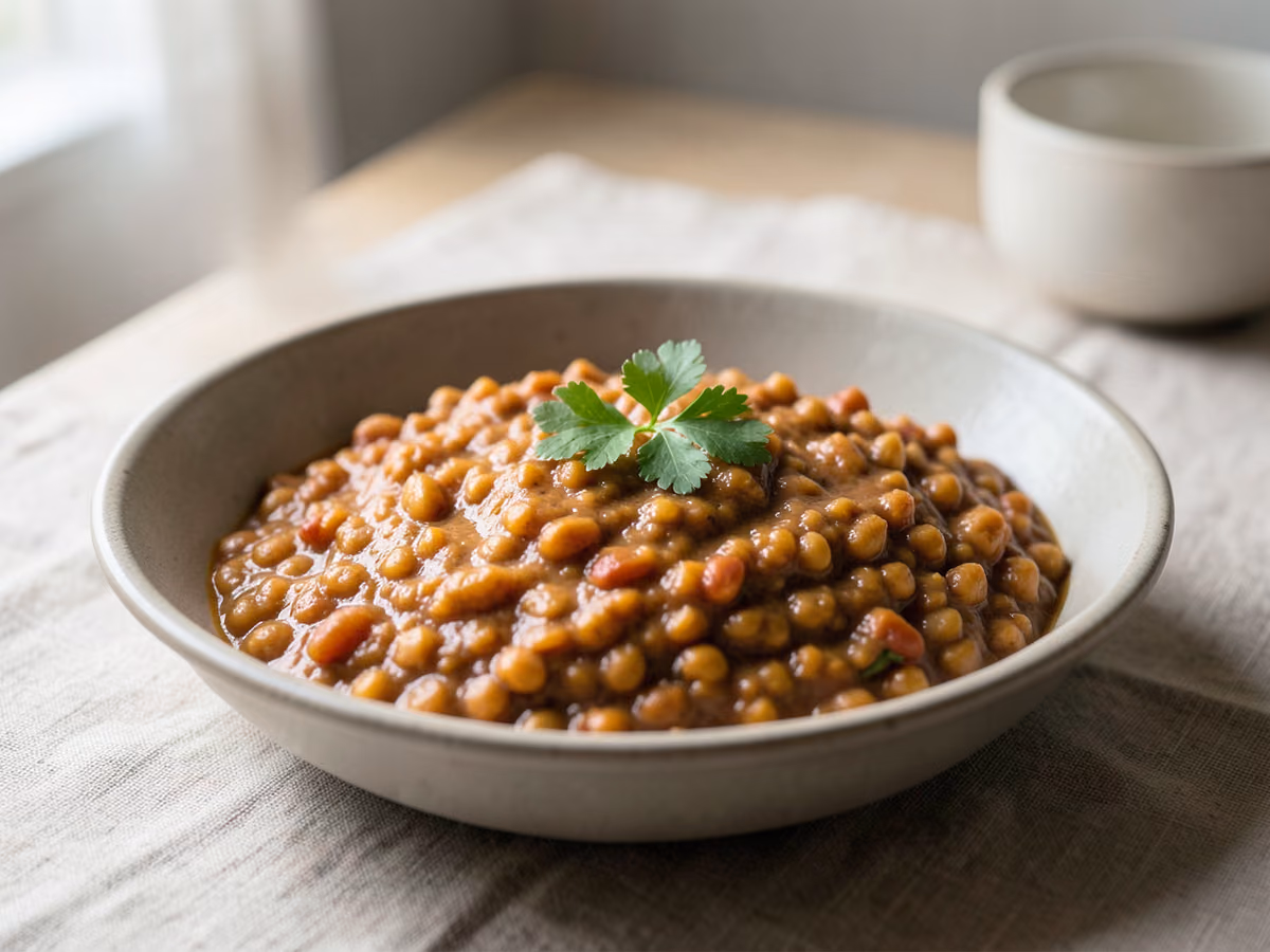 Dal cremoso de lentejas rojas