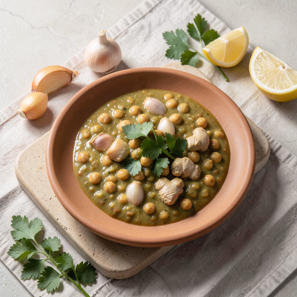 Curry de garbanzos con leche de coco