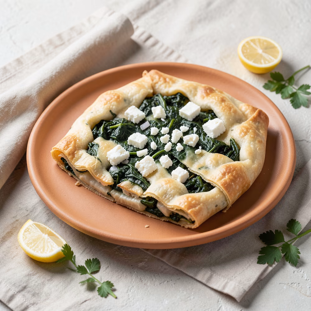 Pastel de espinacas spanakopita