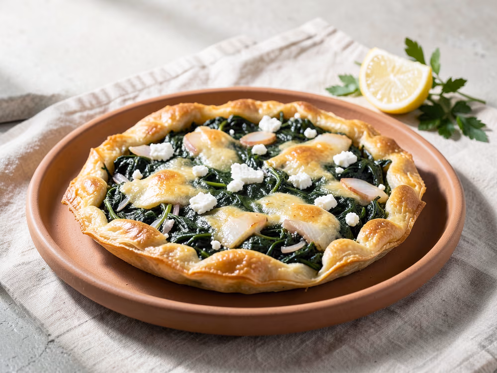 Pastel de espinacas spanakopita