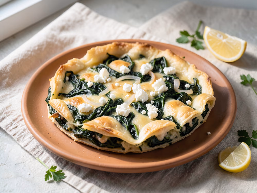 Pastel de espinacas spanakopita