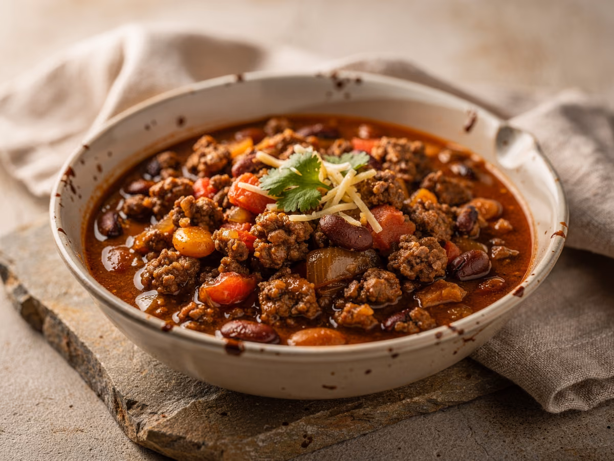 Chili clásico de carne de res