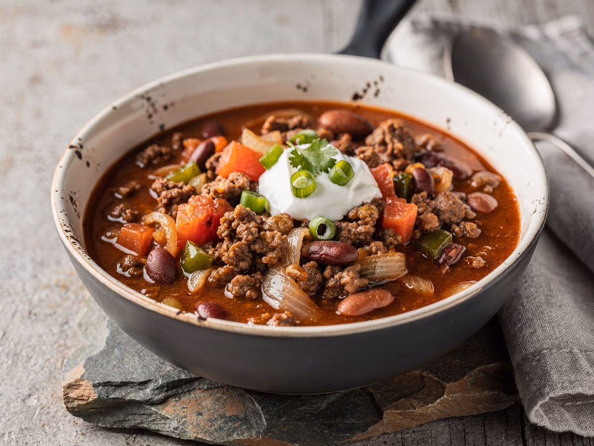 Chili clásico de carne de res
