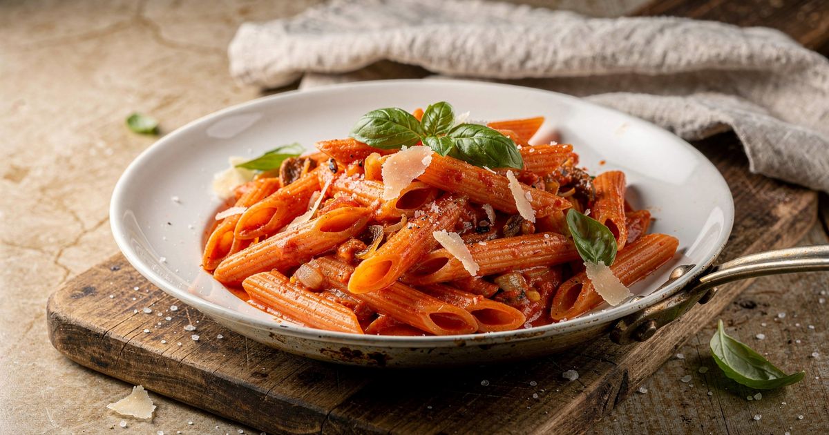 Penne en salsa cremosa de tomate