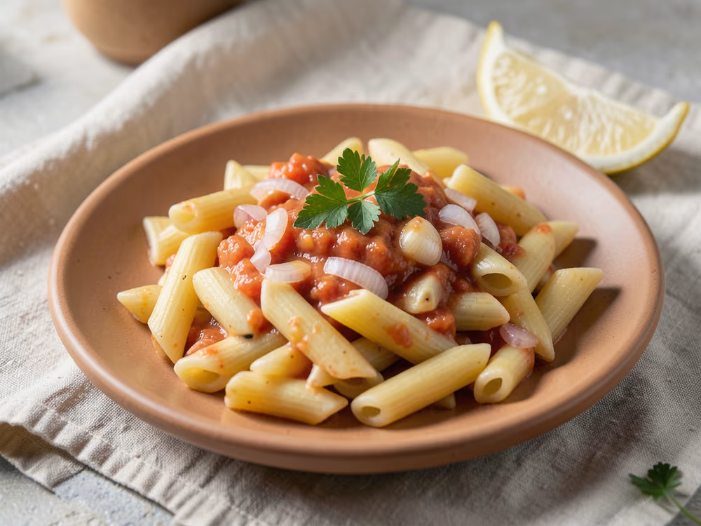 Penne en salsa cremosa de tomate