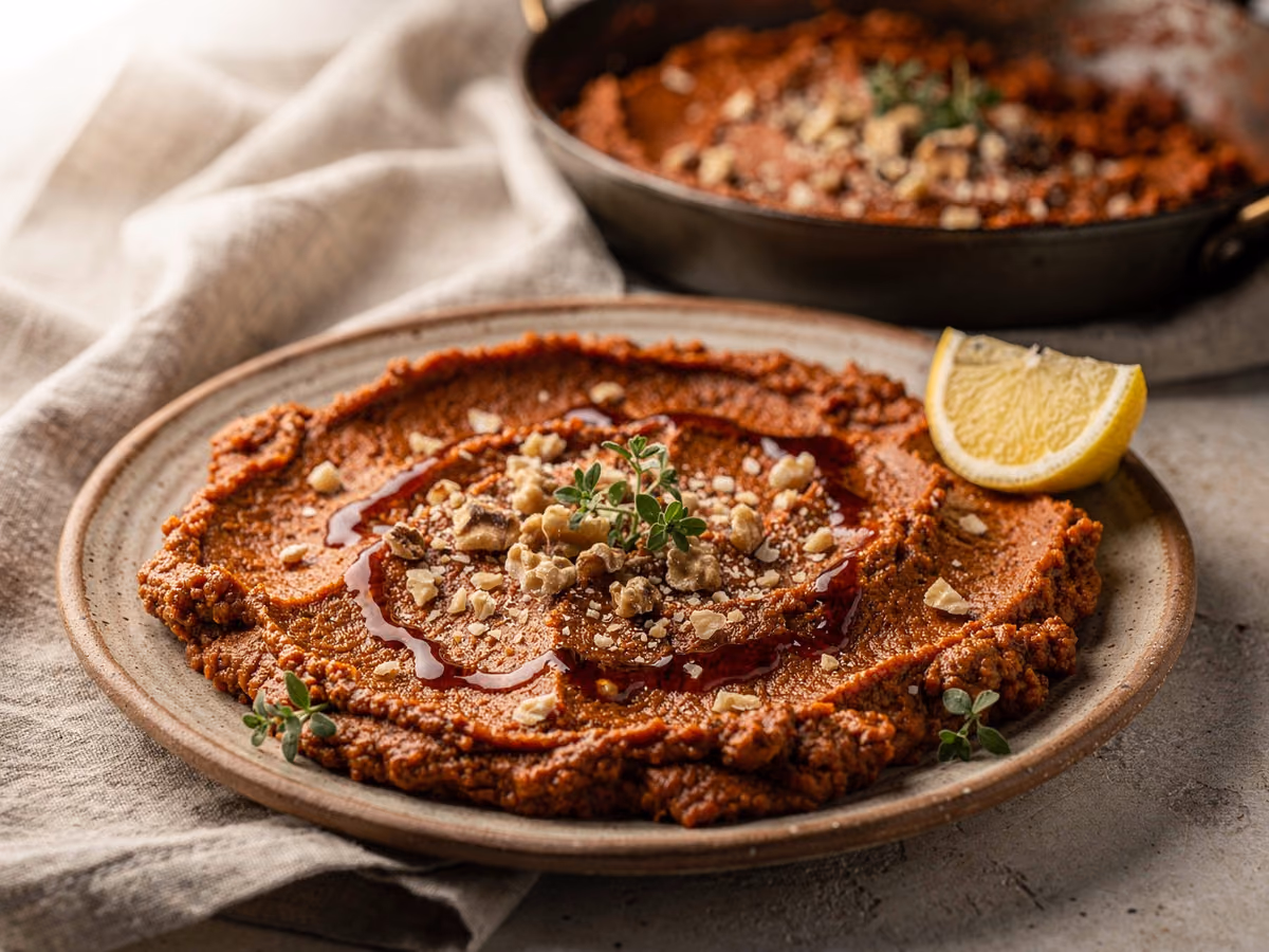 Dip de pimiento rojo asado estilo muhammara