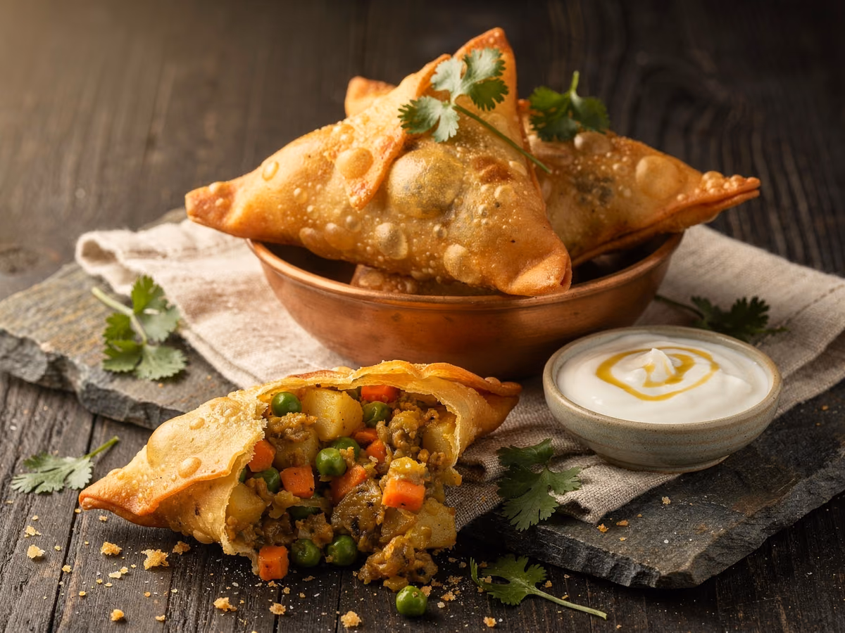 Samosas crujientes de verduras