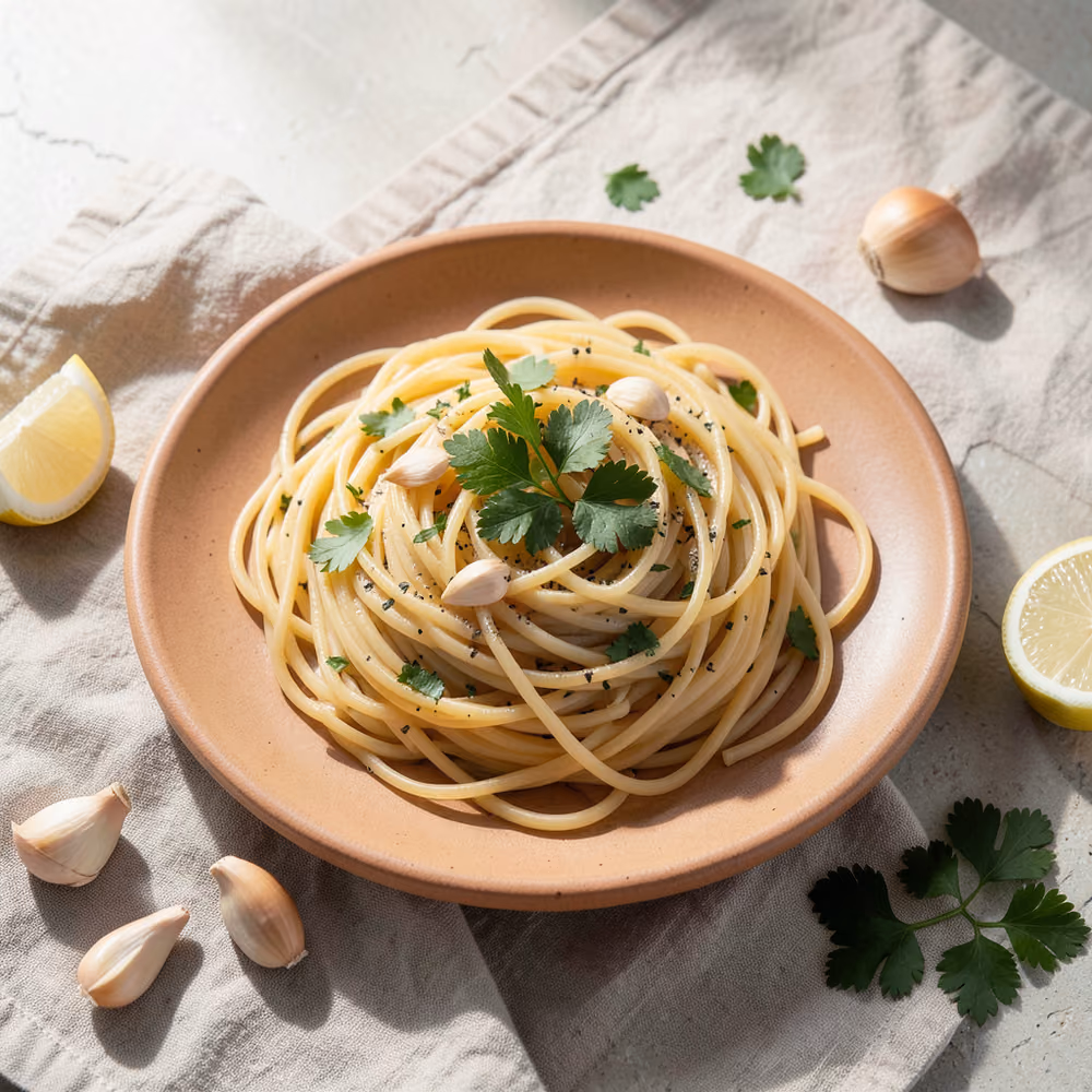 Espaguetis al ajo y aceite