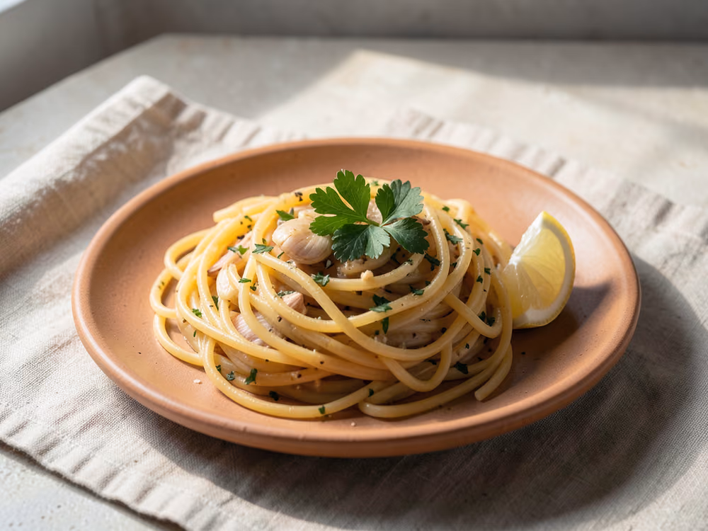 Espaguetis al ajo y aceite