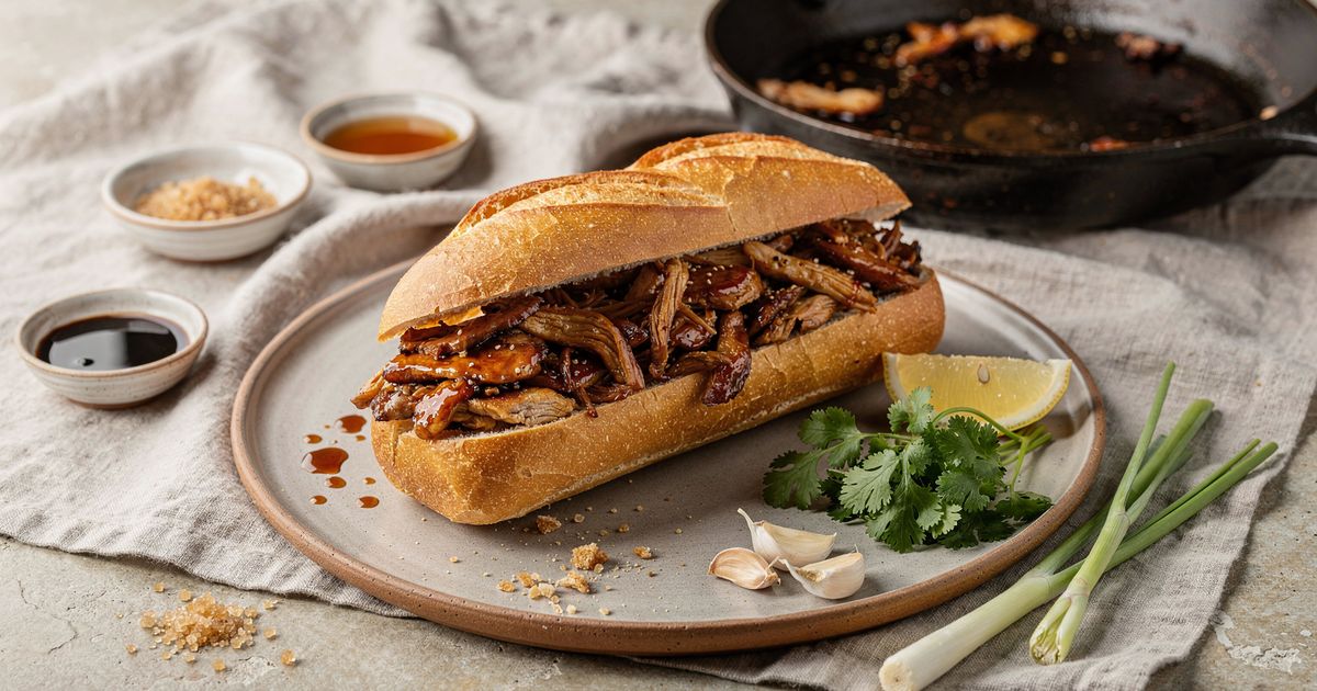 Sándwich banh mi de pollo vietnamita