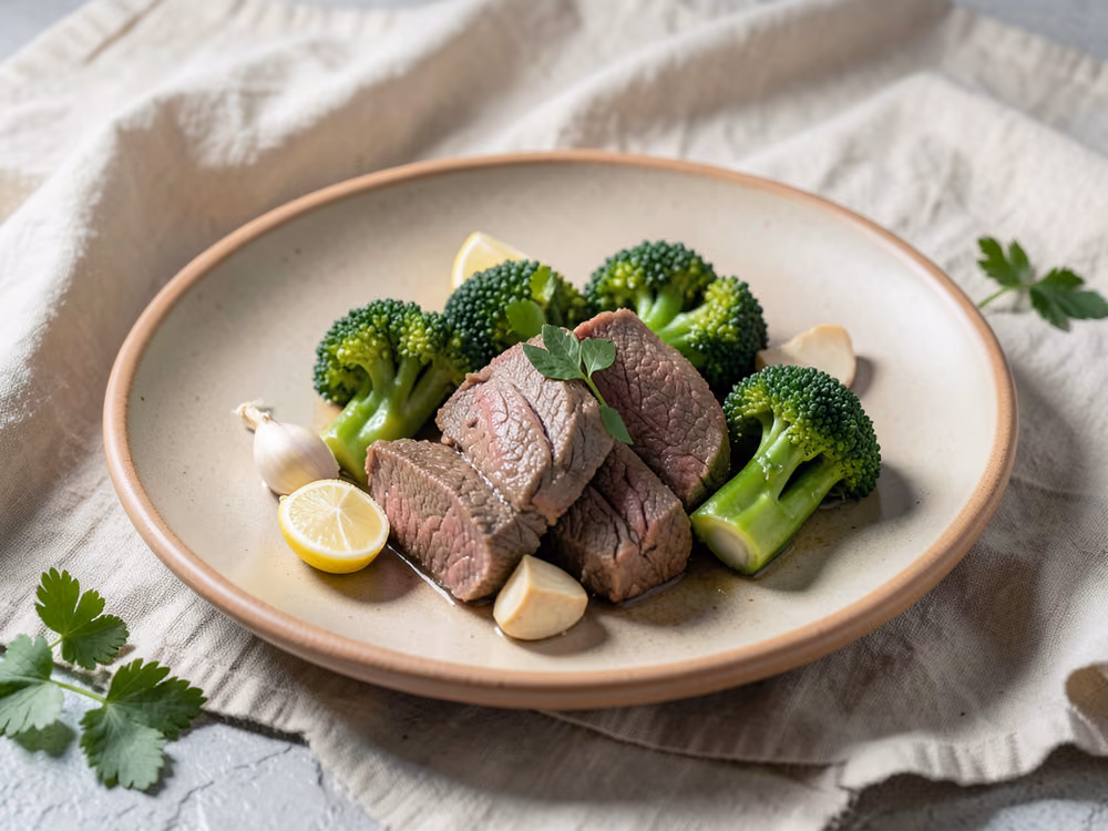 Carne de res con brócoli chino