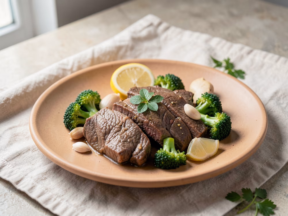 Carne de res con brócoli chino