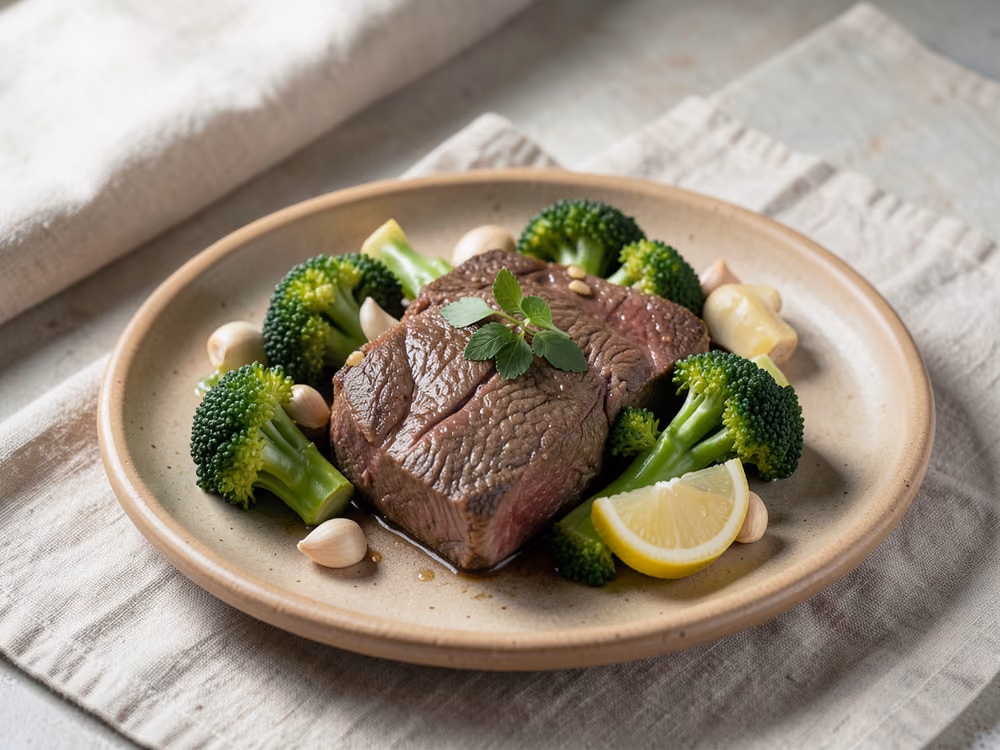 Carne de res con brócoli chino