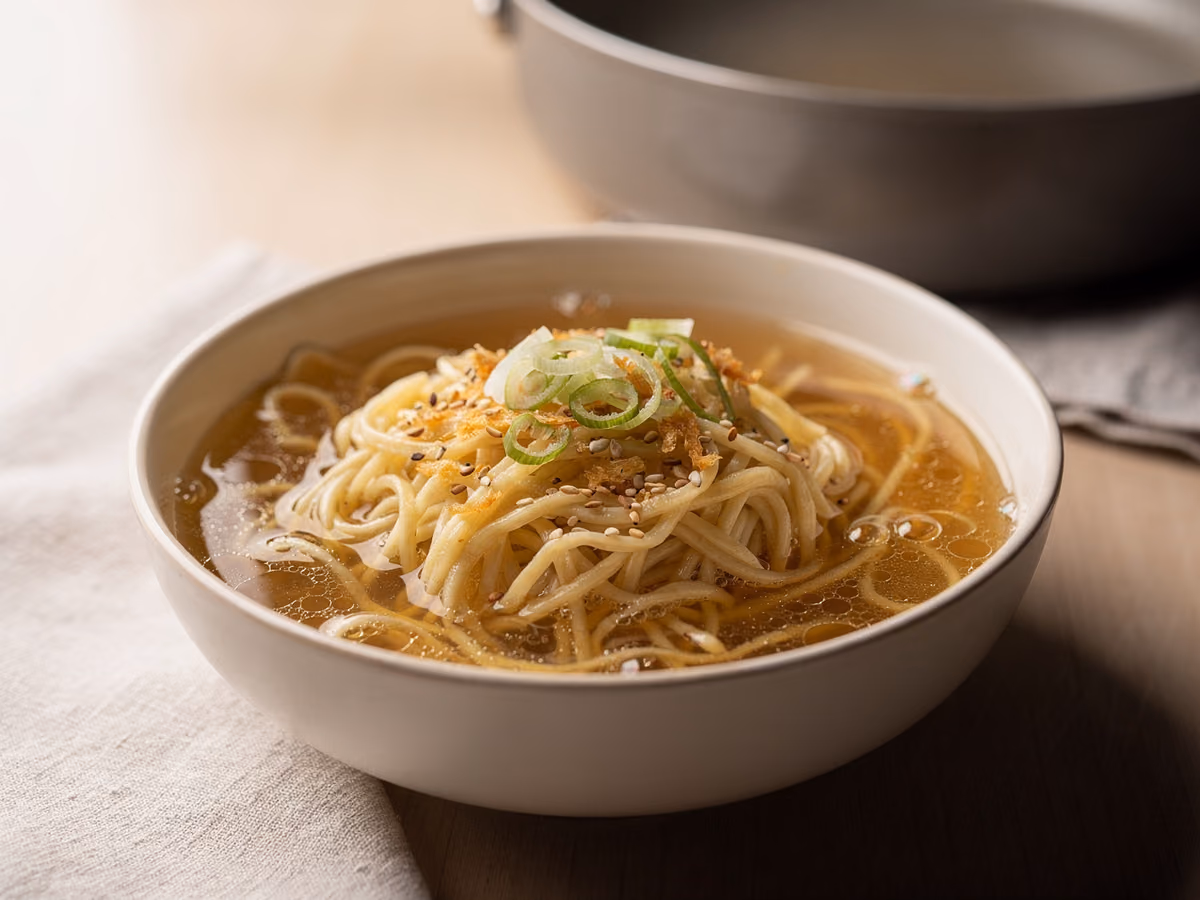 Ramen de pollo con huevo tierno