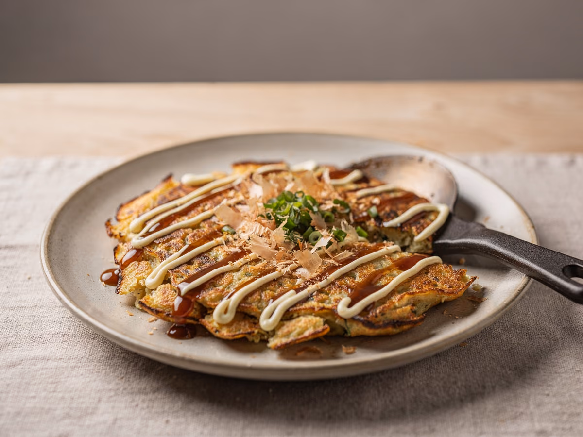 Okonomiyaki, tortita salada