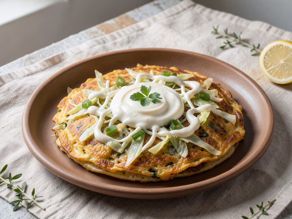 Okonomiyaki, tortita salada