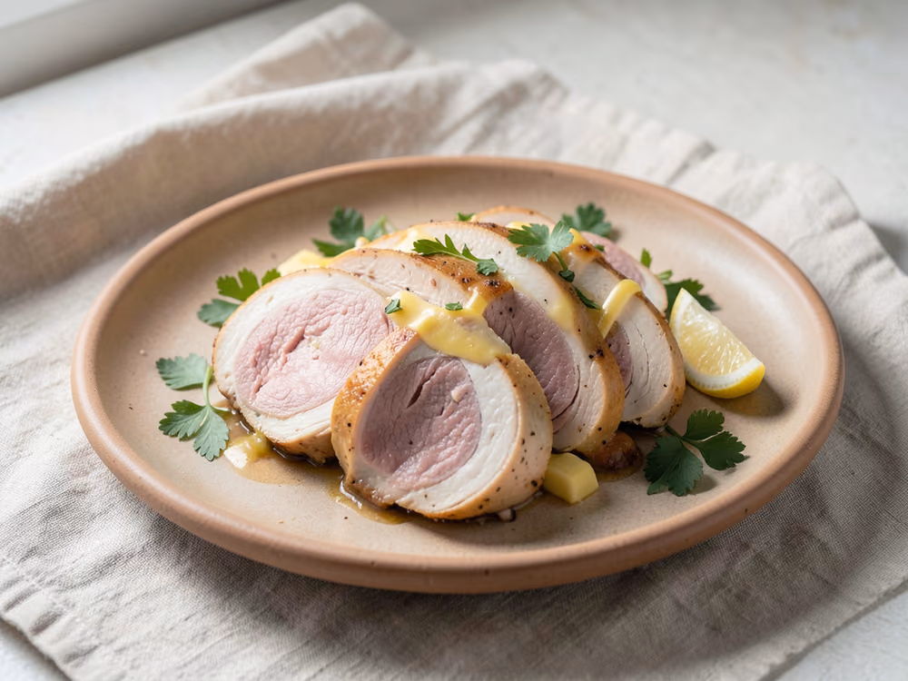 Pechuga de pollo rellena estilo Cordon Bleu