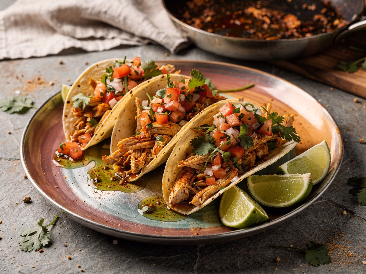 Tacos de Pollo con Salsa Fresca
