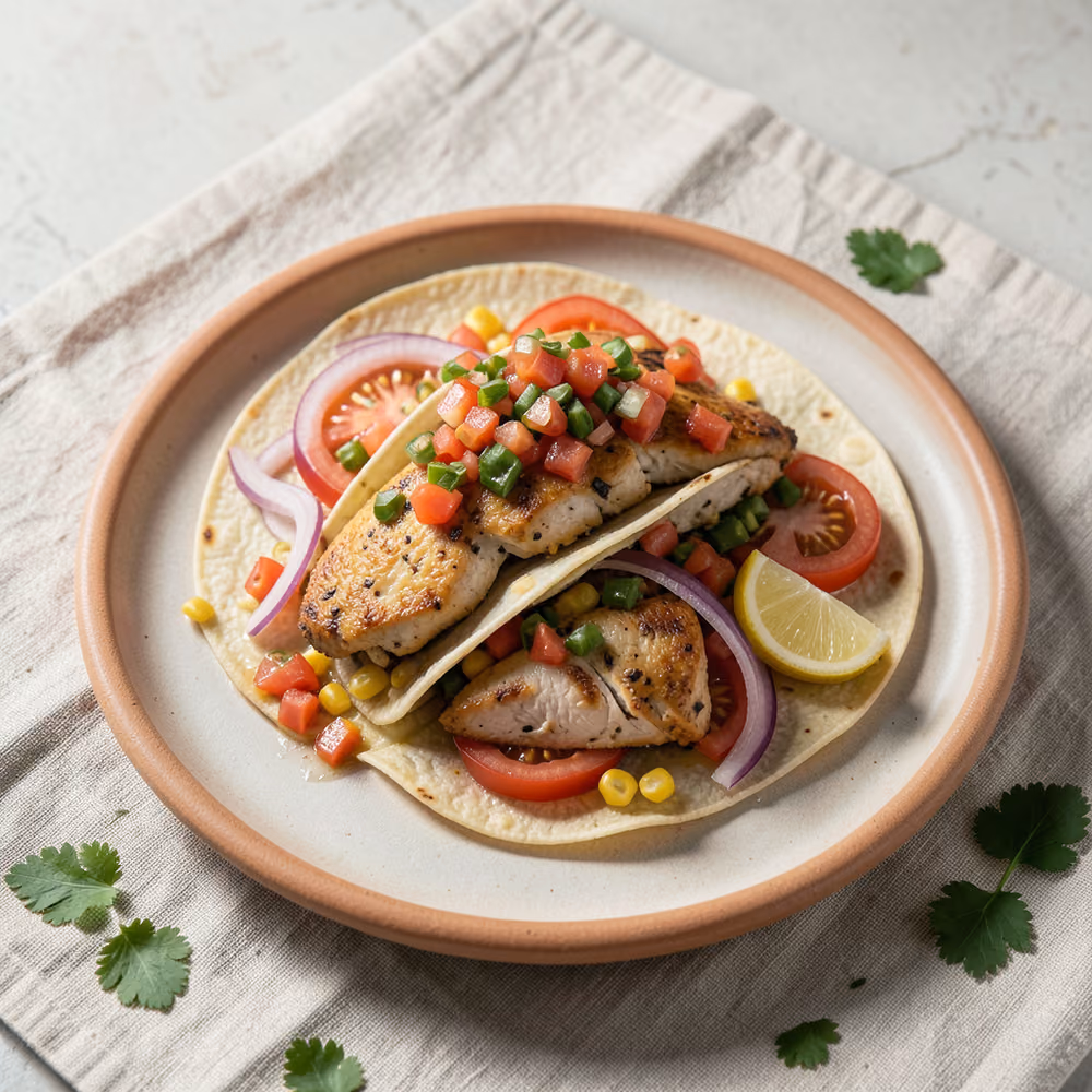 Tacos de Pollo con Salsa Fresca
