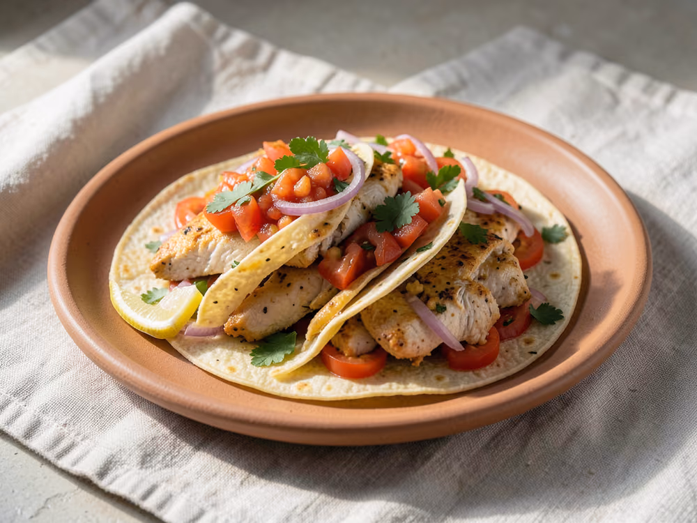 Tacos de Pollo con Salsa Fresca