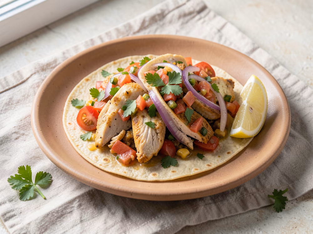Tacos de Pollo con Salsa Fresca