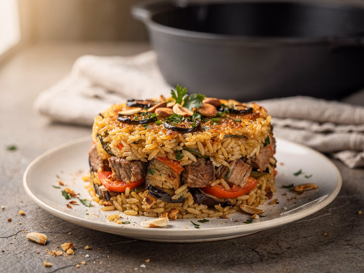 Arroz Maqluba invertido