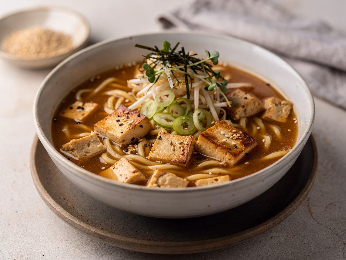 Ramen de miso con tofu