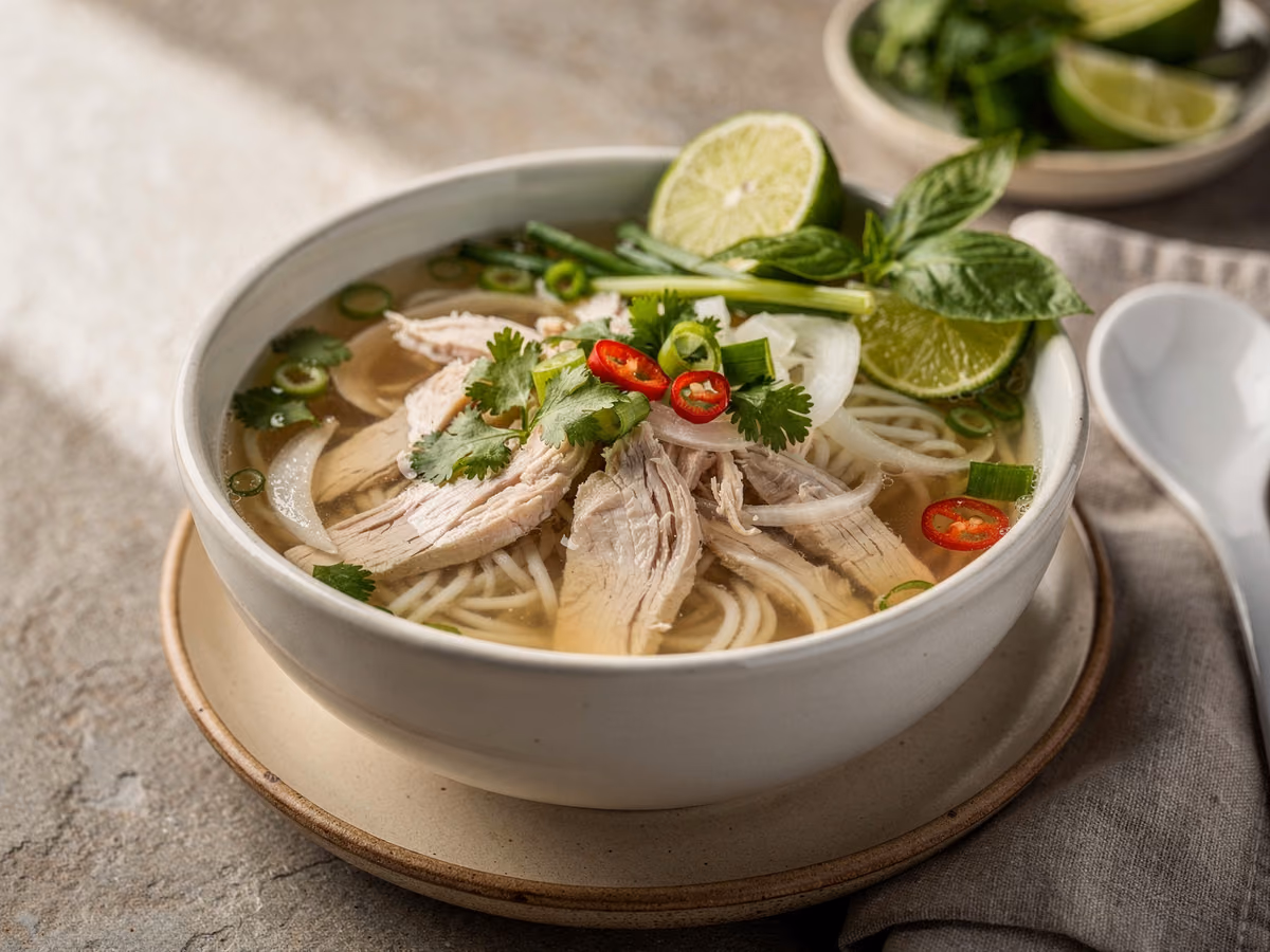 Pho de pollo vietnamita
