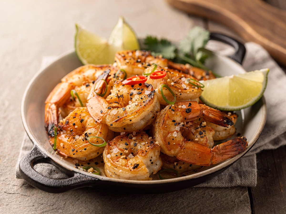 Camarones a la sal y pimienta