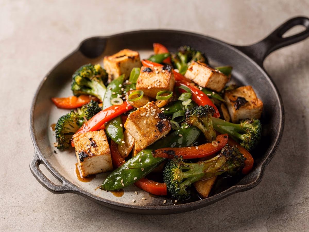 Salteado de tofu con verduras