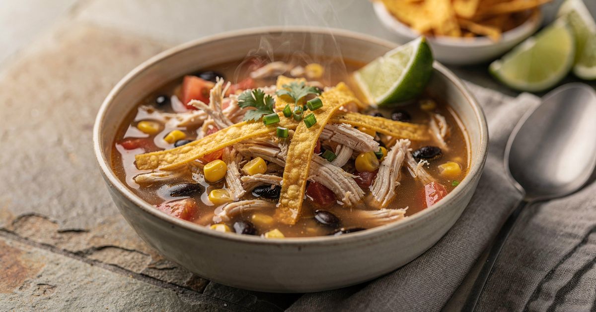 Sopa de tortilla con pollo