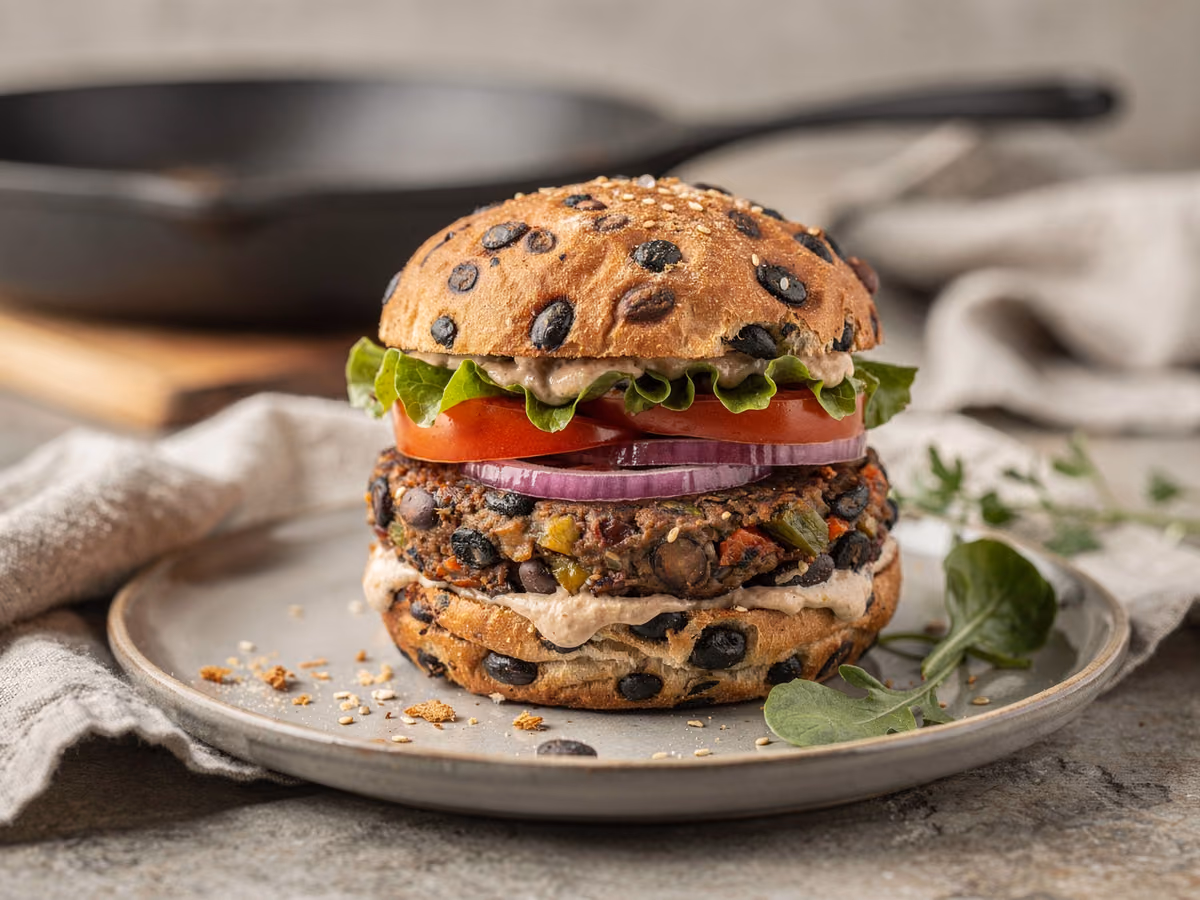 Siyah Fasulyeli Sebze Burger