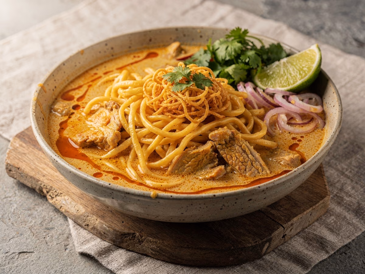 Khao Soi (fideos tailandeses al curry de coco)