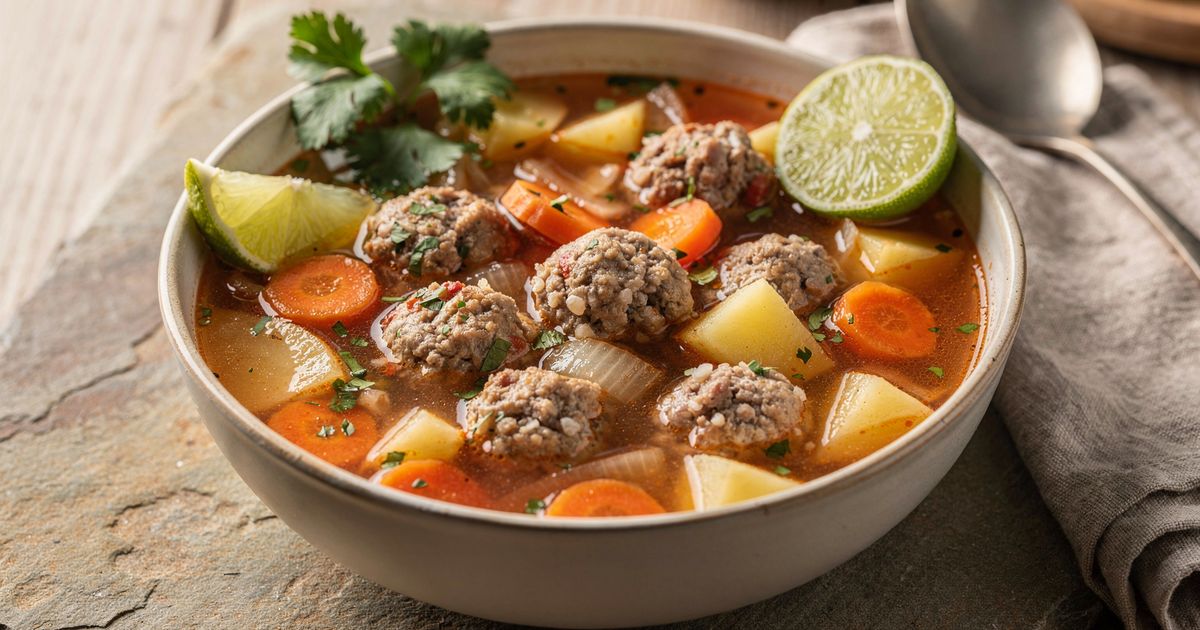 Sopa de albóndigas (sopa mexicana de albóndigas)