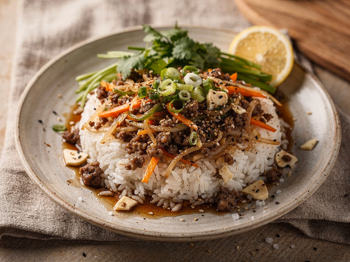 Bibimbap de ternera