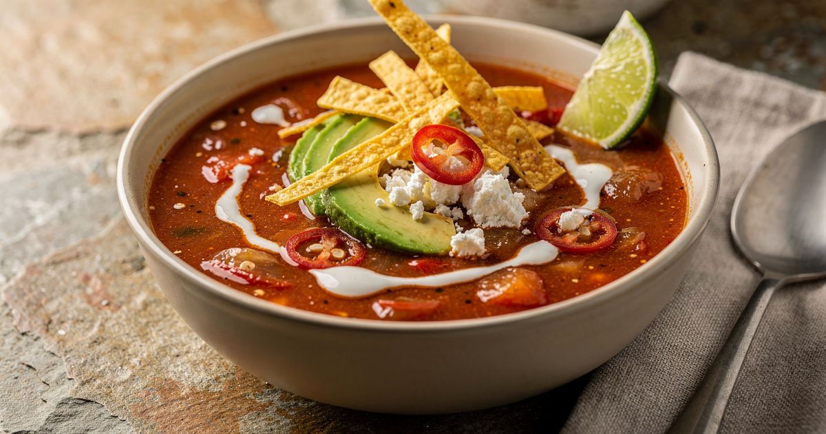 Sopa Azteca de Tortilla