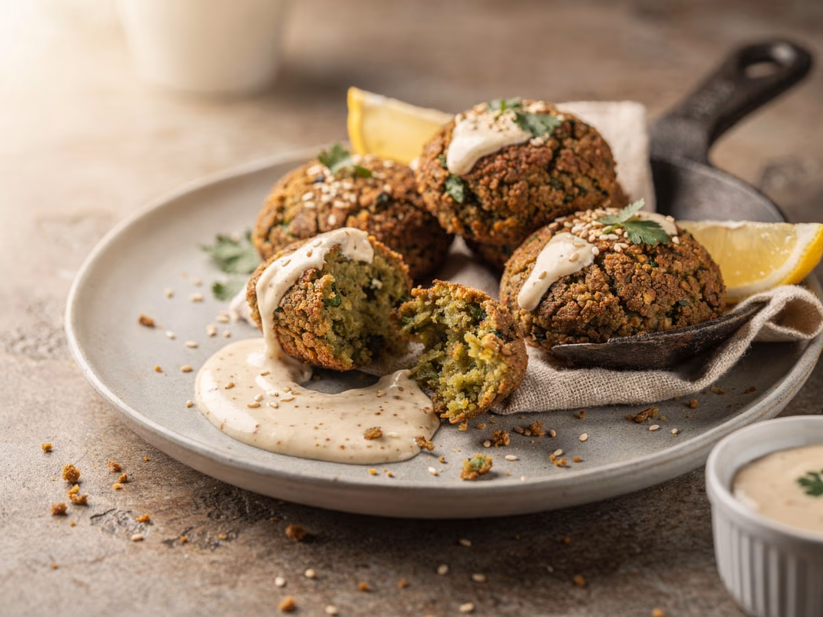 Falafel crujiente con salsa de tahini