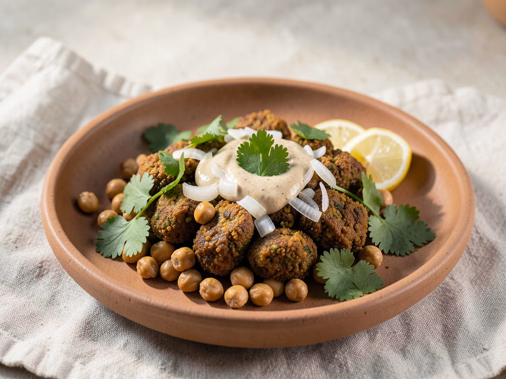 Falafel crujiente con salsa de tahini