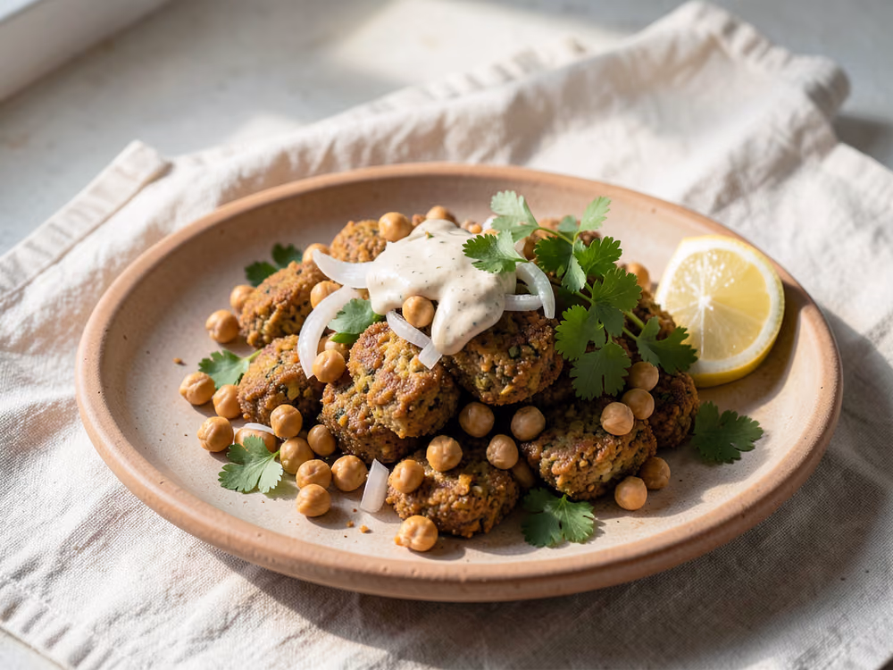 Falafel crujiente con salsa de tahini