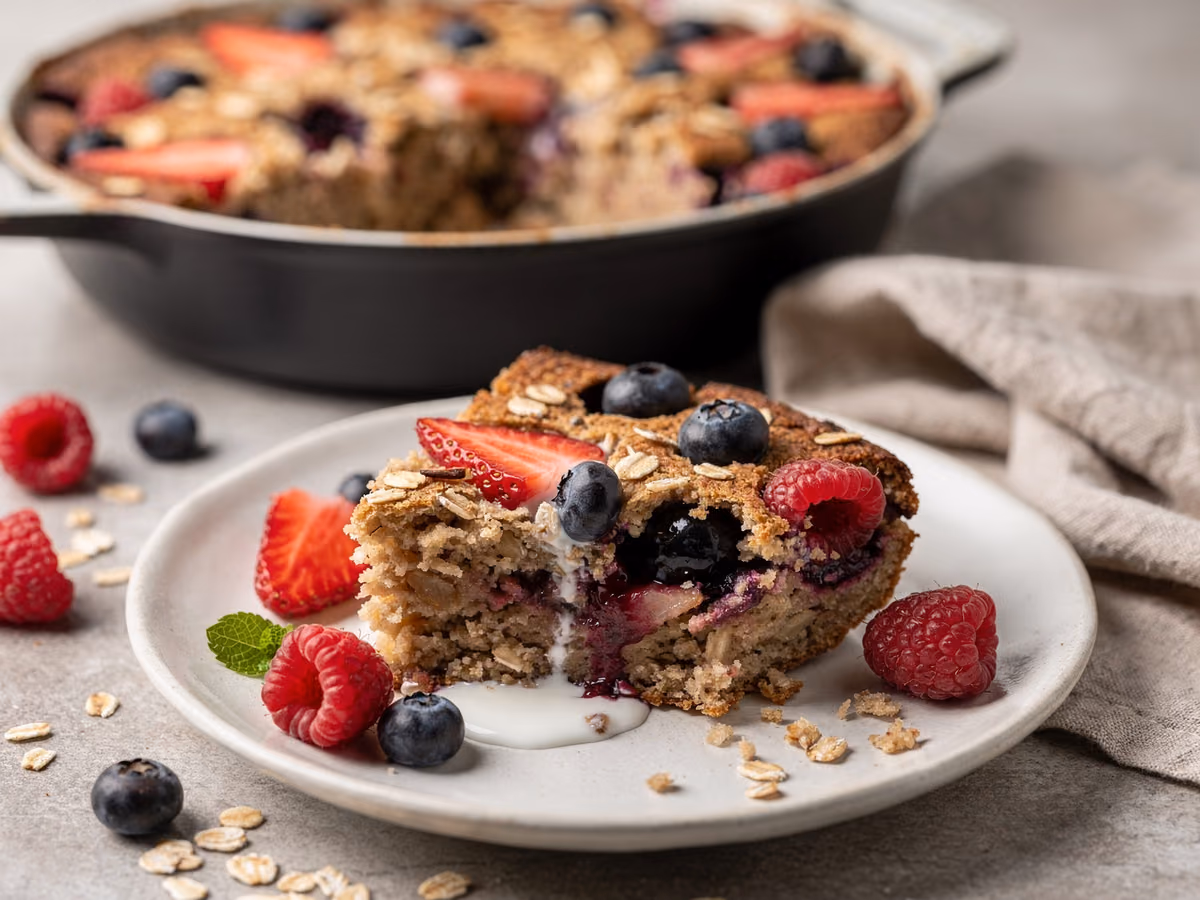 Avena horneada con frutos rojos